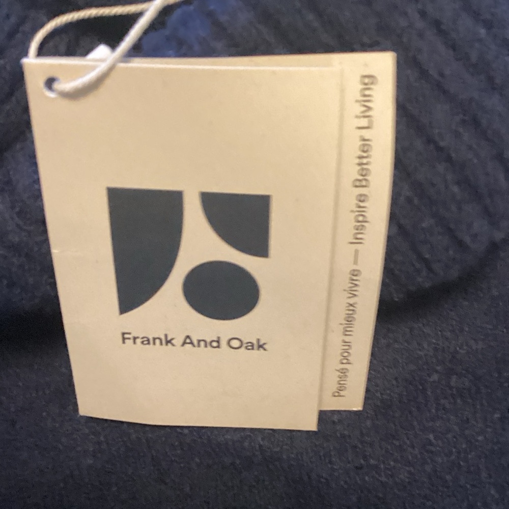 Frank and Oak The Seawool Elegant Navy Turtleneck Sweater M NWT - Picture 4 of 10